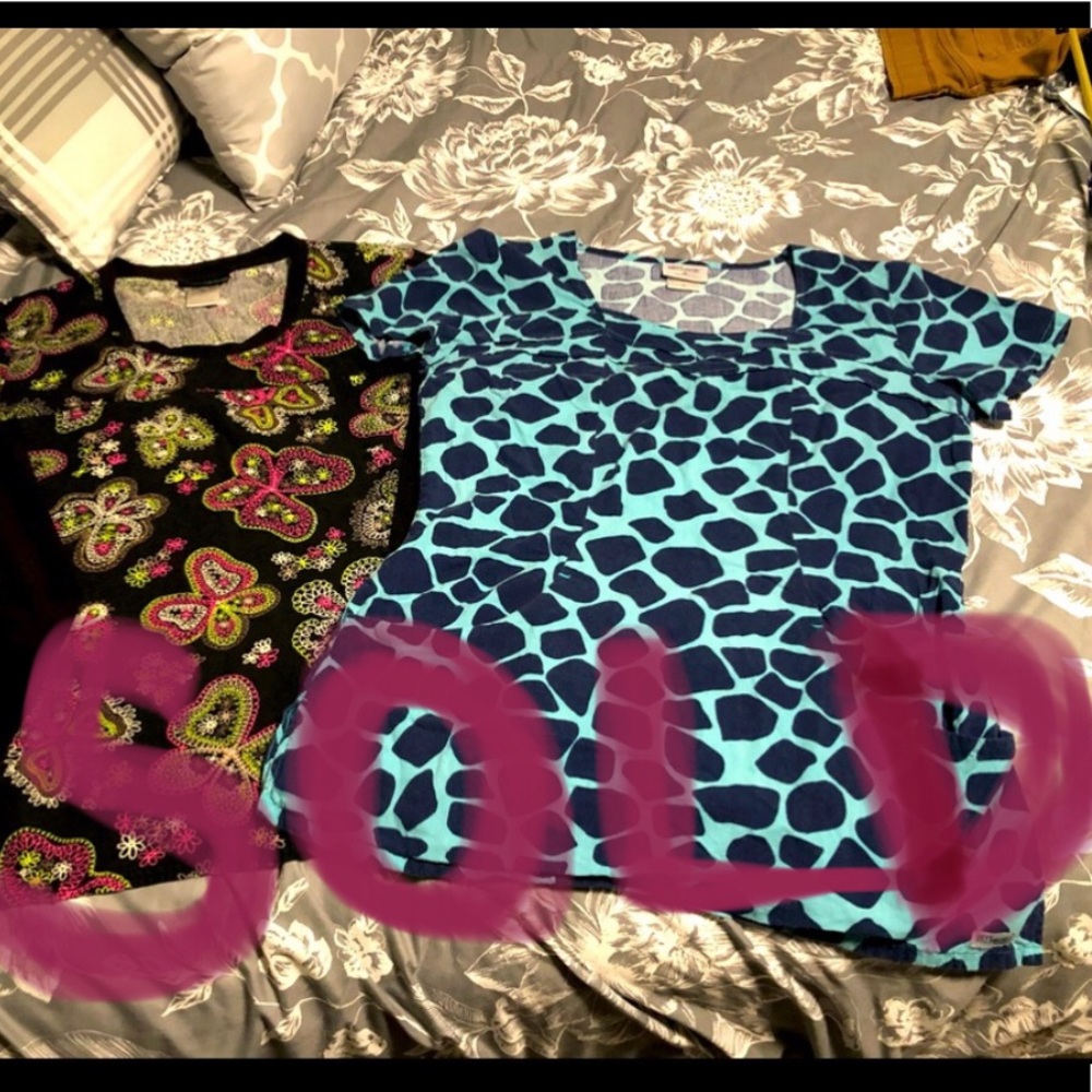SOLD!  2 Scrub tops Sz M Grey’s Anatomy & Cherokee